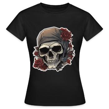 Crânes Crâne Crâne Crâne Os du crâne - T-shirt Femme - noir - Devant - AI Model Female 172 dark (172cm)