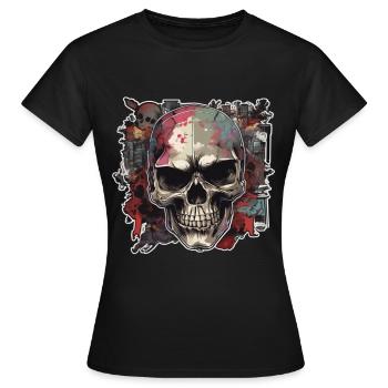 Crânes Crâne Crâne Crâne Os du crâne - T-shirt Femme - noir - Devant - AI Model Female 172 dark (172cm)