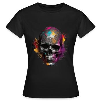 Crânes Crâne Crâne Crâne Os du crâne - T-shirt Femme - noir - Devant - AI Model Female 172 dark (172cm)