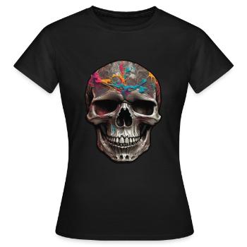 Crânes Crâne Crâne Crâne Os du crâne - T-shirt Femme - noir - Devant - AI Model Female 172 dark (172cm)