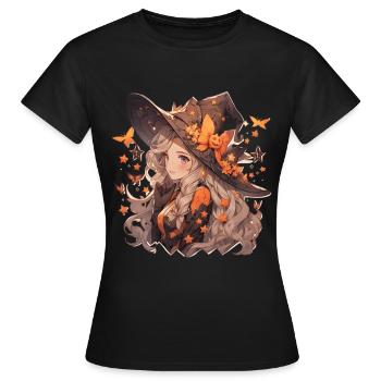 Sorcière Sorcière Sorcière Halloween Tenue de Sorcière - T-shirt Femme - noir - Devant - AI Model Female 172 dark (172cm)
