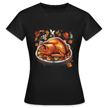 Thanksgiving - Frauen T-Shirt - Schwarz - Vorne - AI Model Female 172 dark (172cm)
