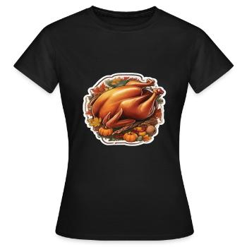 Thanksgiving - Frauen T-Shirt - Schwarz - Vorne - AI Model Female 172 dark (172cm)