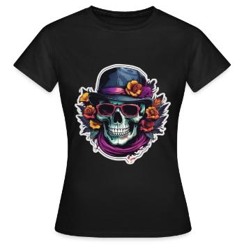 Crâne Lunettes de soleil Crânes Crânes Crânes Crânes Crânes - T-shirt Femme - noir - Devant - AI Model Female 172 dark (172cm)