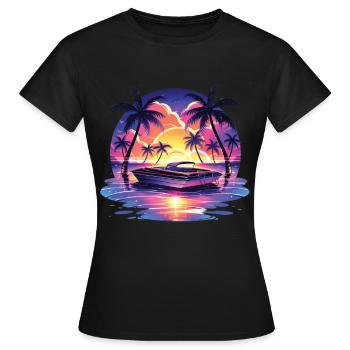 Boot - Frauen T-Shirt - Schwarz - Vorne - AI Model Female 172 dark (172cm)