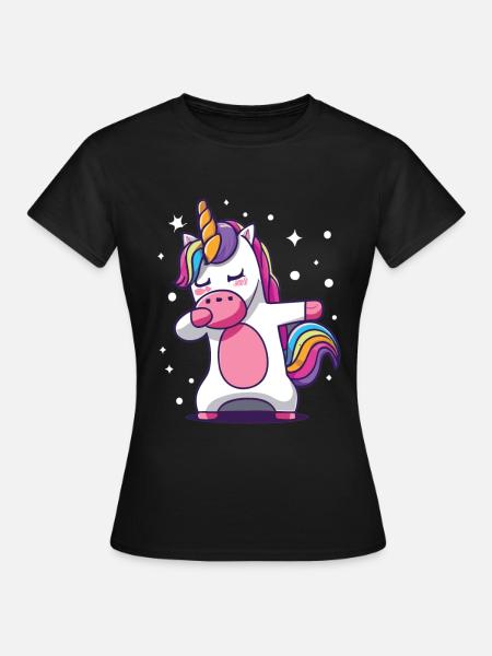 Dabbing Unicorn Dabbing Unicorn Dans - Vrouwen T-shirt - zwart