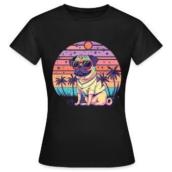Pug Pug Dog Pug Gifts Pug Sunglasses - Women's T-Shirt - black - Front - AI Model Female 172 dark (172cm)