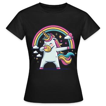 Dabbing Licorne Licorne Dab Dabbing Trend Dance - T-shirt Femme - noir - Devant - AI Model Female 172 dark (172cm)