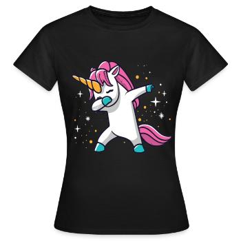 Dabbing Licorne Licorne Dab Dabbing Trend Dance - T-shirt Femme - noir - Devant - AI Model Female 172 dark (172cm)