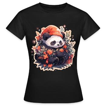 Panda Panda Ours Panda Bébé Pandas Panda Animal - T-shirt Femme - noir - Devant - AI Model Female 172 dark (172cm)