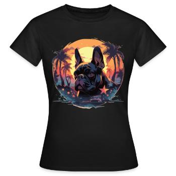 Bouledogue français - T-shirt Femme - noir - Devant - AI Model Female 172 dark (172cm)