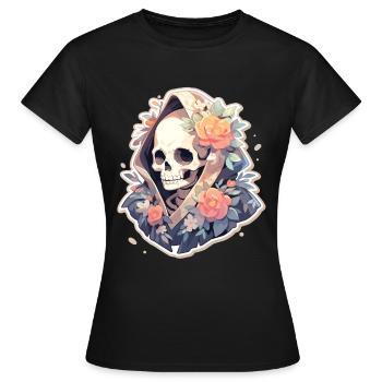 Crâne de squelette Crâne Crâne Crâne - T-shirt Femme - noir - Devant - AI Model Female 172 dark (172cm)