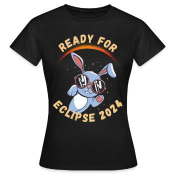 Prêt pour l’éclipse solaire de 2024 - T-shirt Femme - noir - Devant - AI Model Female 172 dark (172cm)