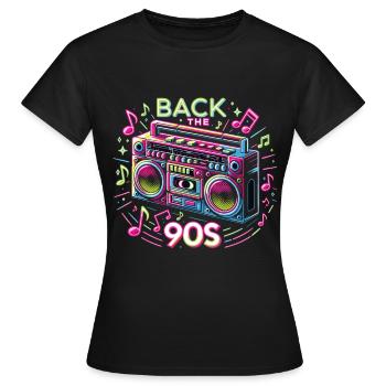 Retour aux années 90 90 90 90 90 90 Fête 90 Années 90 - T-shirt Femme - noir - Devant - AI Model Female 172 dark (172cm)