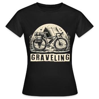Graveling Gravelbike Gravelbiker Gravel Bike - Women's T-Shirt - black - Front - AI Model Female 172 dark (172cm)