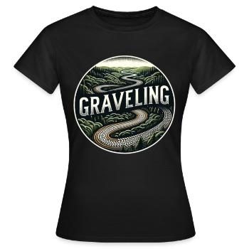 Graveling Gravelbike Gravelbiker Gravel Bike - Women's T-Shirt - black - Front - AI Model Female 172 dark (172cm)
