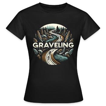 Graveling Gravelbike Gravelbiker Gravel Bike - Women's T-Shirt - black - Front - AI Model Female 172 dark (172cm)