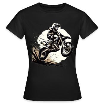 Motocross Moto Motocross Pilote Motocross Motocross - T-shirt Femme - noir - Devant - AI Model Female 172 dark (172cm)