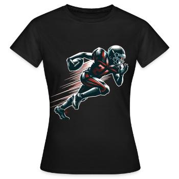 Footballeur, quarterback de football américain - T-shirt Femme - noir - Devant - AI Model Female 172 dark (172cm)