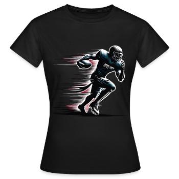 Footballeur, quarterback de football américain - T-shirt Femme - noir - Devant - AI Model Female 172 dark (172cm)