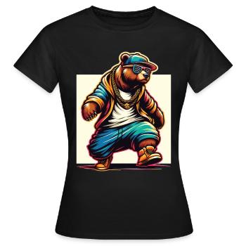 Bear, Bears, Bear Head, Bear, Brown Bear, Bears - Women's T-Shirt - black - Front - AI Model Female 172 dark (172cm)
