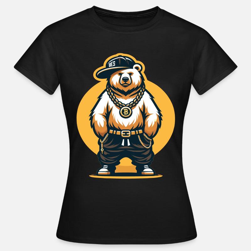 Bear, Bears, Bear Head, Bear, Brown Bear, Bears - Women's T-Shirt - black