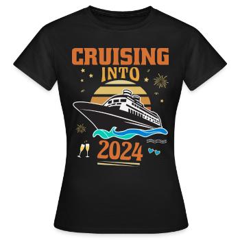 Croisière vers le jour de l’An 2024 - T-shirt Femme - noir - Devant - AI Model Female 172 dark (172cm)