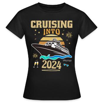 Croisière vers le jour de l’An 2024 - T-shirt Femme - noir - Devant - AI Model Female 172 dark (172cm)