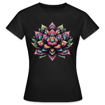 Fleur de lotus - T-shirt Femme - noir - Devant - AI Model Female 172 dark (172cm)