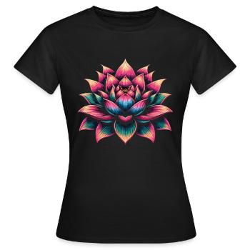 Fleur de lotus - T-shirt Femme - noir - Devant - AI Model Female 172 dark (172cm)