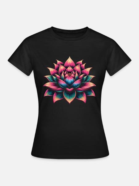 Lotusblüte - Frauen T-Shirt - Schwarz
