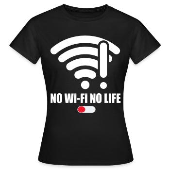 Pas de Wifi-Pas de vie Wifi Wifi Dire Signal Internet - T-shirt Femme - noir - Devant - AI Model Female 172 dark (172cm)