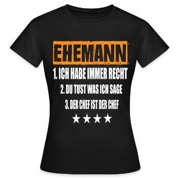 Ehemann - Frauen T-Shirt - Schwarz - Vorne - AI Model Female 172 dark (172cm)