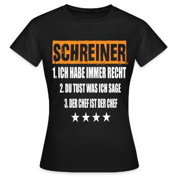 Schreiner - Frauen T-Shirt - Schwarz - Vorne - AI Model Female 172 dark (172cm)