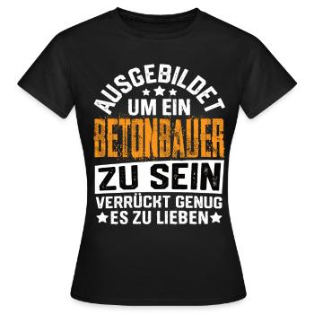 Construction en béton Béton, Construction en béton armé, Génie civil - T-shirt Femme - noir - Devant - AI Model Female 172 dark (172cm)