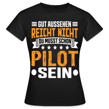 Pilot Pilots Pilots Saying Airplanes Flying - Women's T-Shirt - black - Front - AI Model Female 172 dark (172cm)