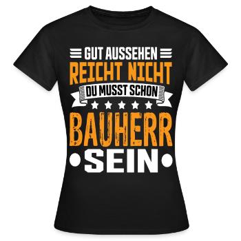 Constructeur Constructeur Constructeur de maison Maison Cérémonie d’achèvement - T-shirt Femme - noir - Devant - AI Model Female 172 dark (172cm)