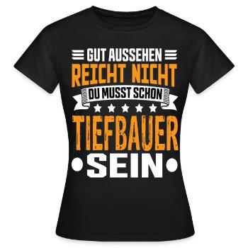 Ingénieur civil Génie civil Génie civil Ouvrier qualifié disant - T-shirt Femme - noir - Devant - AI Model Female 172 dark (172cm)