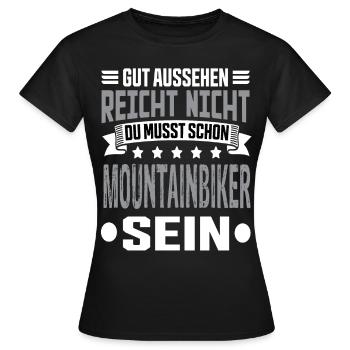 Mountain bike Bike Mountain biker Mountain biking - Women's T-Shirt - black - Front - AI Model Female 172 dark (172cm)