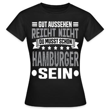Hambourg - T-shirt Femme - noir - Devant - AI Model Female 172 dark (172cm)