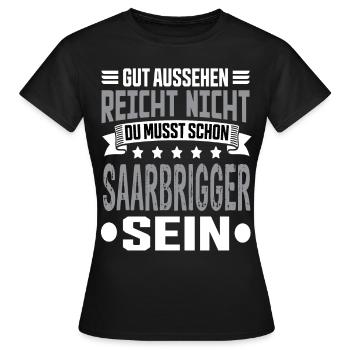 Saarland Saarländer Saar Saarbrigger Saarbrücken - Frauen T-Shirt - Schwarz - Vorne - AI Model Female 172 dark (172cm)