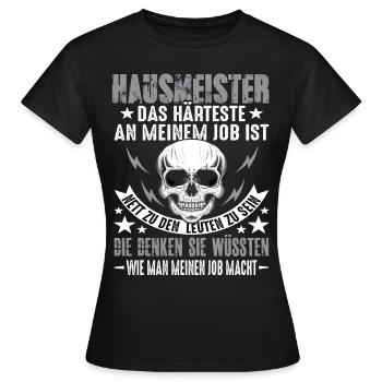 Caretaker Building Building Technician Saying - Women's T-Shirt - black - Front - AI Model Female 172 dark (172cm)