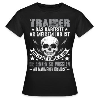 Entraîneur - T-shirt Femme - noir - Devant - AI Model Female 172 dark (172cm)