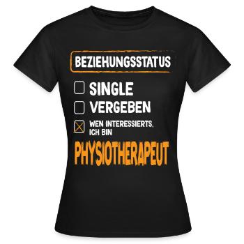Kinésithérapeute Statut relationnel Physiothérapie - T-shirt Femme - noir - Devant - AI Model Female 172 dark (172cm)