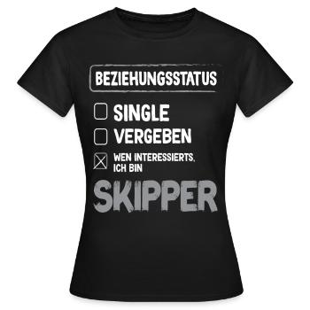 Skipper Relation Statut Skipper Voile Marin - T-shirt Femme - noir - Devant - AI Model Female 172 dark (172cm)