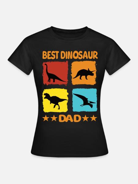 Best Dinosaur Dad - Frauen T-Shirt - Schwarz