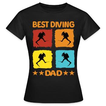 Meilleur père plongeur - T-shirt Femme - noir - Devant - AI Model Female 172 dark (172cm)