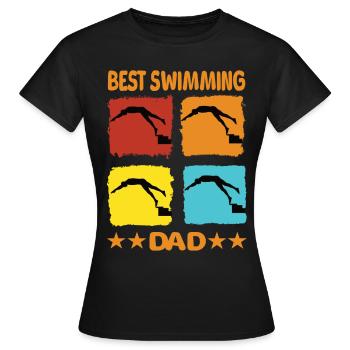 Meilleur père nageur - T-shirt Femme - noir - Devant - AI Model Female 172 dark (172cm)