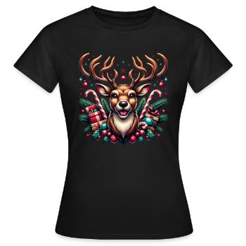 Weihnachten Rentier Weihnachts Geschenkidee - Frauen T-Shirt - Schwarz - Vorne - AI Model Female 172 dark (172cm)
