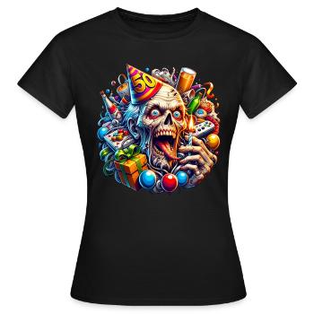 Célébration des zombies d’Halloween - T-shirt Femme - noir - Devant - AI Model Female 172 dark (172cm)